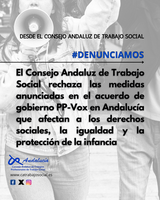 El Colegio Oficial de Trabajo Social de Huelva se adhiere al posicionamiento institucional del Consejo Andaluz de Trabajo Social