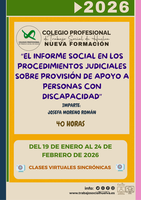 ACCIÓN FORMATIVA: “EL INFORME SOCIAL EN LOS PROCEDIMIENTOS JUDICIALES SOBRE PROVISIÓN DE APOYO A PERSONAS CON DISCAPACIDAD”