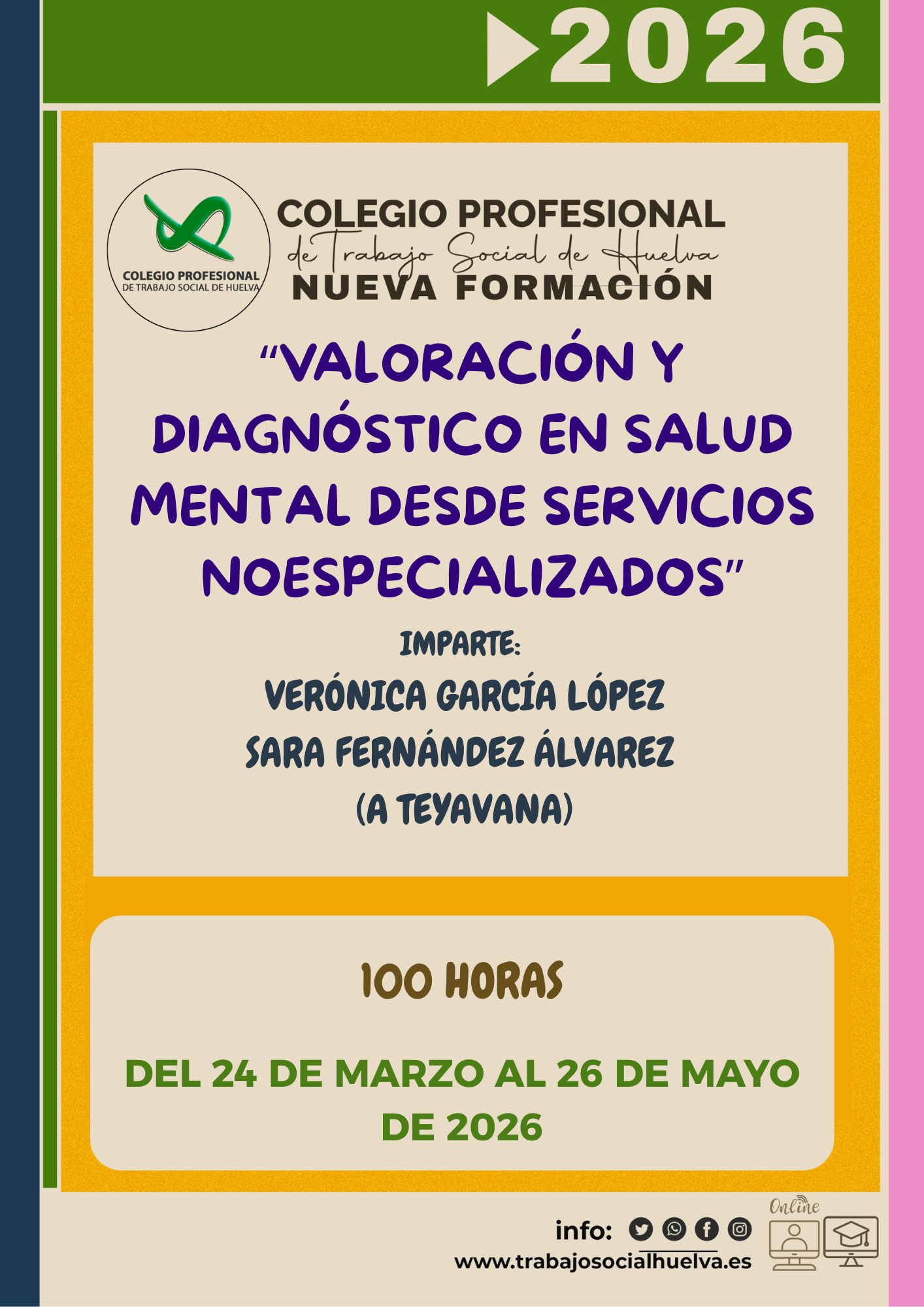 Acción formativa: “Valoración y diagnóstico social en Salud Mental desde servicios no especializados"