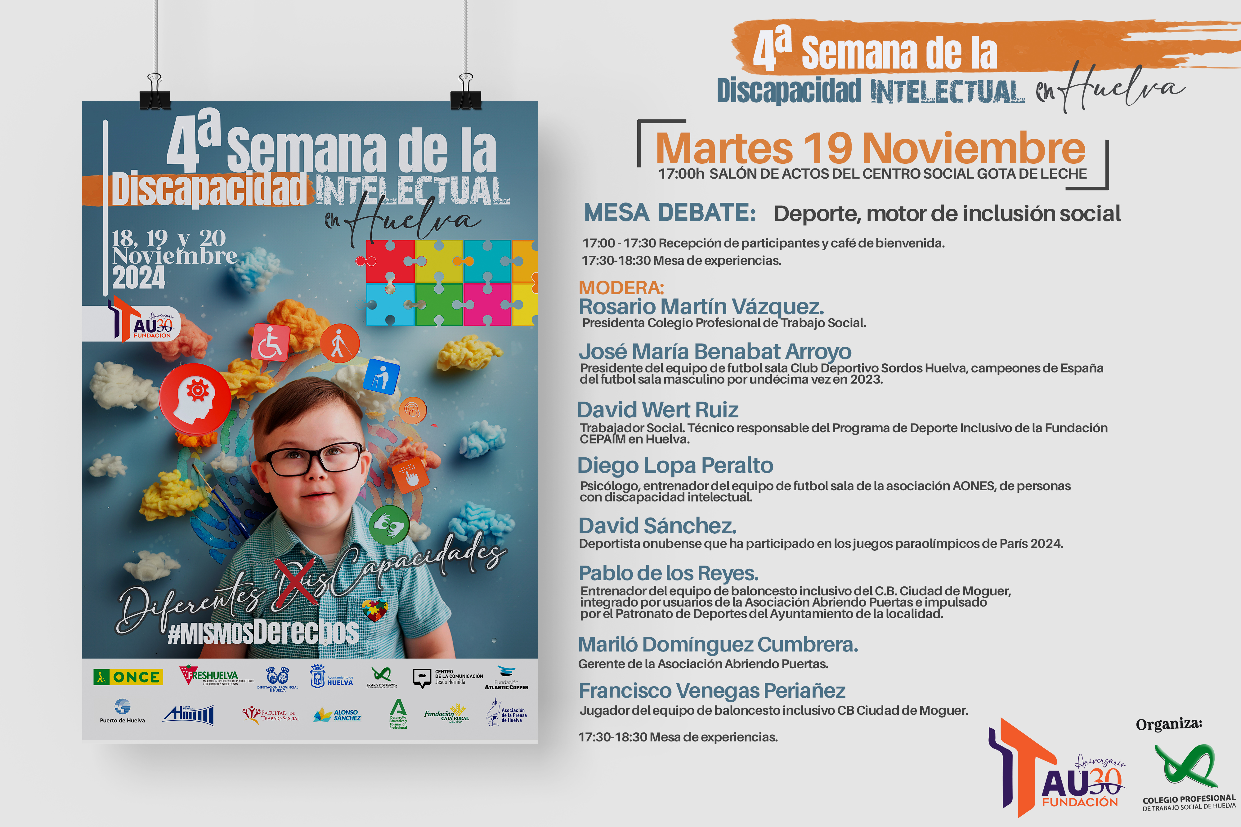 IV SEMANA DE LA DISCAPACIDAD INTELECTUAL EN HUELVA: "DIFERENTES CAPACIDADES. MISMOS DERECHOS"